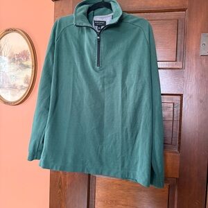 Banana Republic Mens XL Hunter Green 1/4 Zip Pullover Sweatshirt MoistureWicking